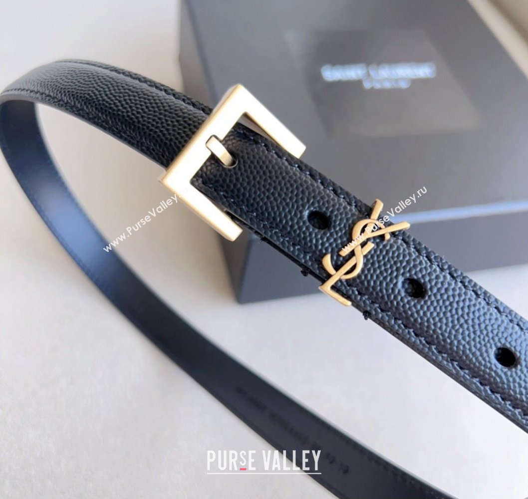 Saint Laurent Width 2cm cassandre thin belt with square buckle 554465 01 (99belt-231228y11)