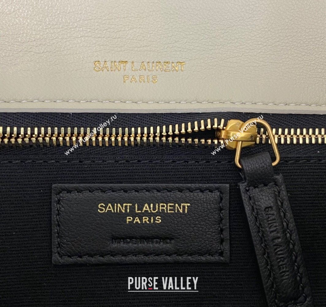 Saint Laurent calypso Bag in plunged lambskin 734153 Vintage White (nana-24011065)