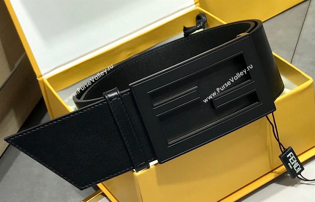 Fendi Width 6cm Baguette Wide leather belt Black (99belt-231228f11)