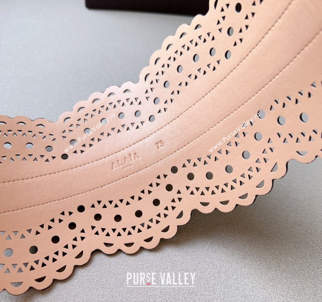 Alaia Width 7cm CORSET BELT IN VIENNE WAVE CALFSKIN 01 (99belt-231228a11)