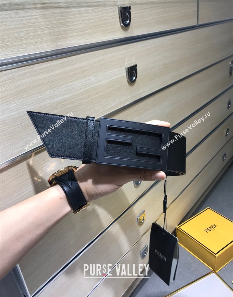 Fendi Width 6cm Baguette Wide leather belt Black (99belt-231228f11)
