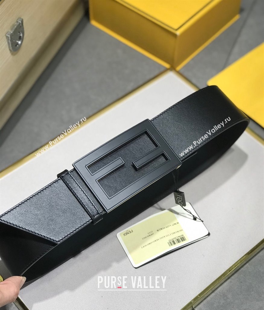 Fendi Width 6cm Baguette Wide leather belt Black (99belt-231228f11)