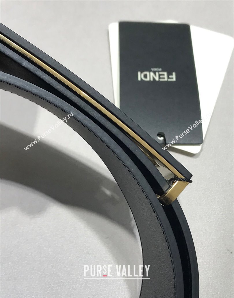 Fendi Width 6cm Baguette Wide leather belt Black (99belt-231228f11)