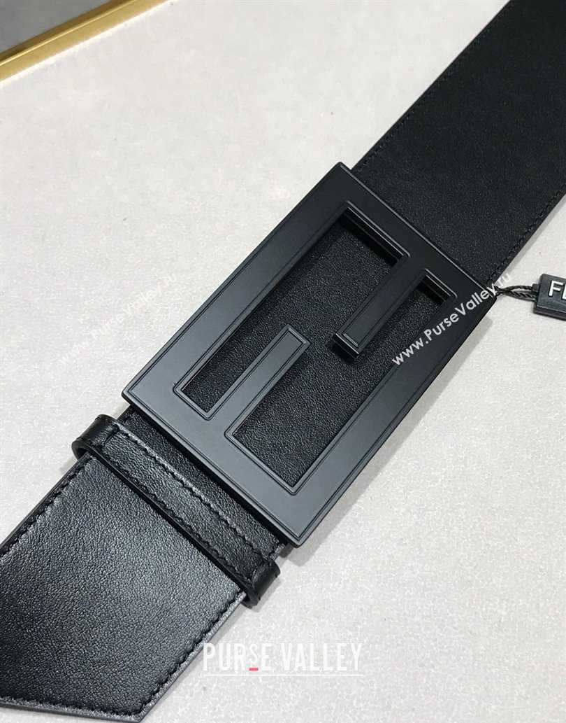 Fendi Width 6cm Baguette Wide leather belt Black (99belt-231228f11)