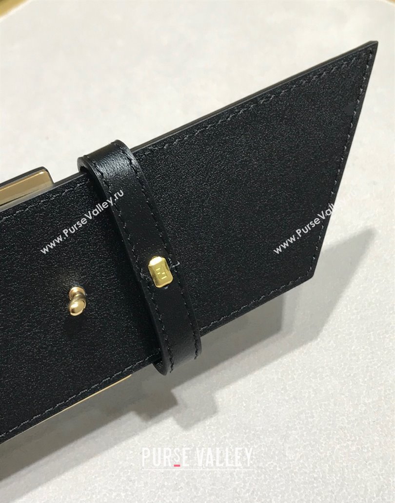 Fendi Width 6cm Baguette Wide leather belt Black (99belt-231228f11)