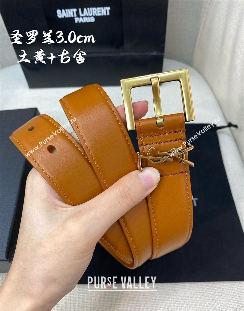 Saint Laurent Width 3cm cassandre belt with square buckle 634440 06 (99belt-231228y06)