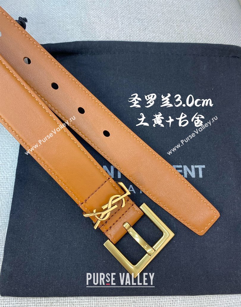 Saint Laurent Width 3cm cassandre belt with square buckle 634440 06 (99belt-231228y06)