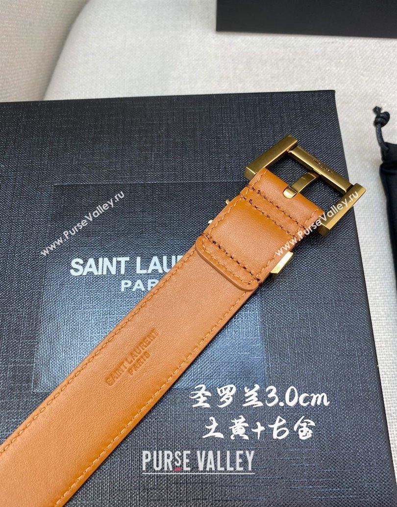 Saint Laurent Width 3cm cassandre belt with square buckle 634440 06 (99belt-231228y06)