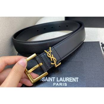 Saint Laurent Width 3cm cassandre belt with square buckle 634440 05 (99belt-231228y05)
