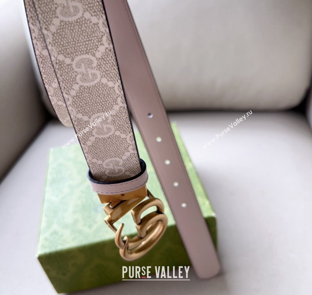 Gucci Width 3cm GG Marmont reversible belt 659416 GG Supreme canvas Beige (99belt-231228g29)