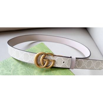 Gucci Width 3cm GG Marmont reversible belt 659416 GG Supreme canvas Beige (99belt-231228g29)