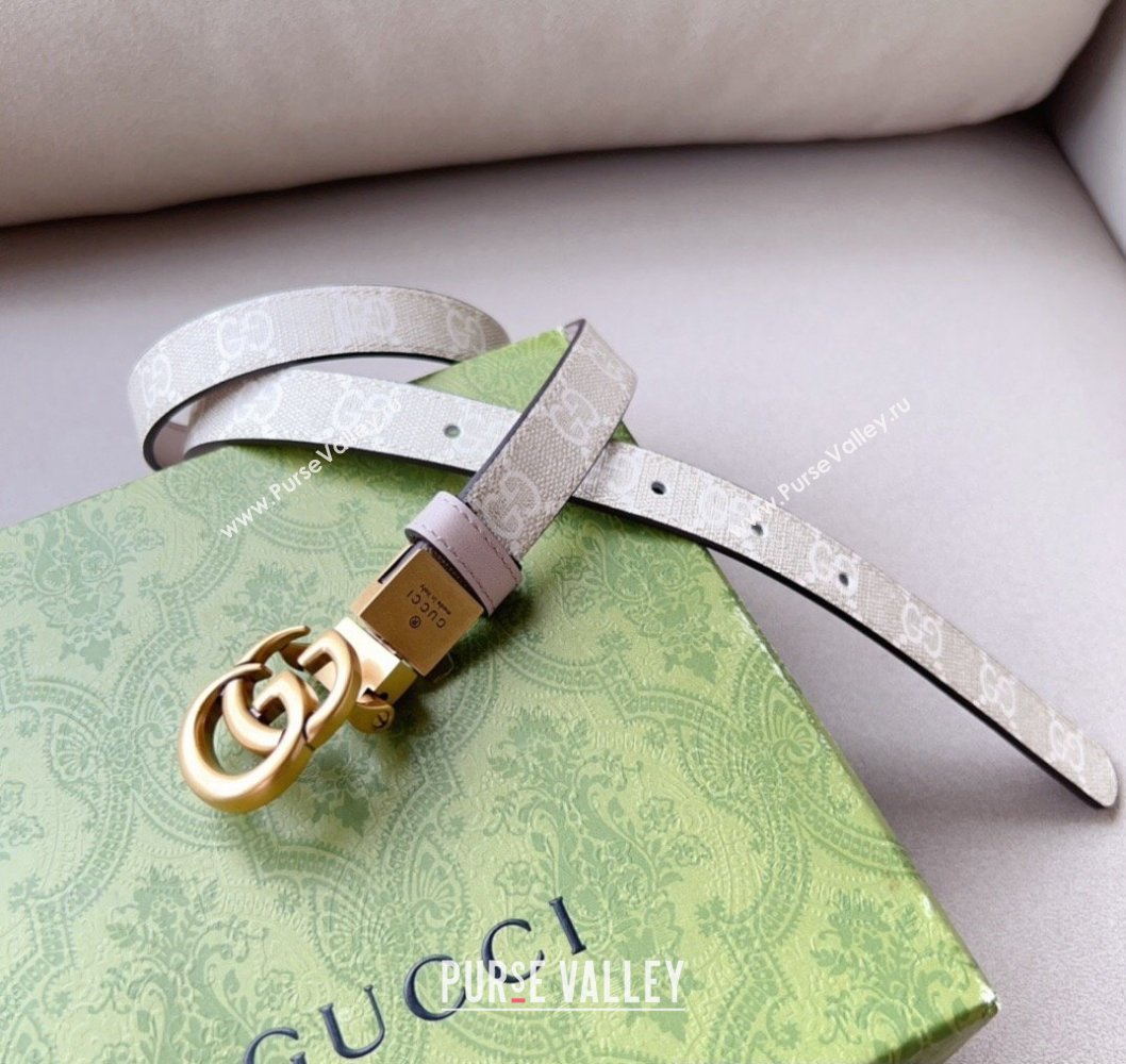 Gucci Width 2cm GG Marmont reversible thin belt 659418 GG Supreme canvas Beige (99belt-231228g28)