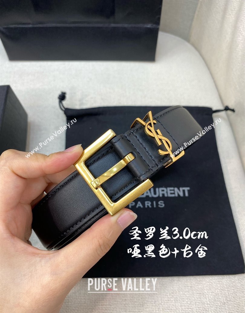Saint Laurent Width 3cm cassandre belt with square buckle 634440 05 (99belt-231228y05)