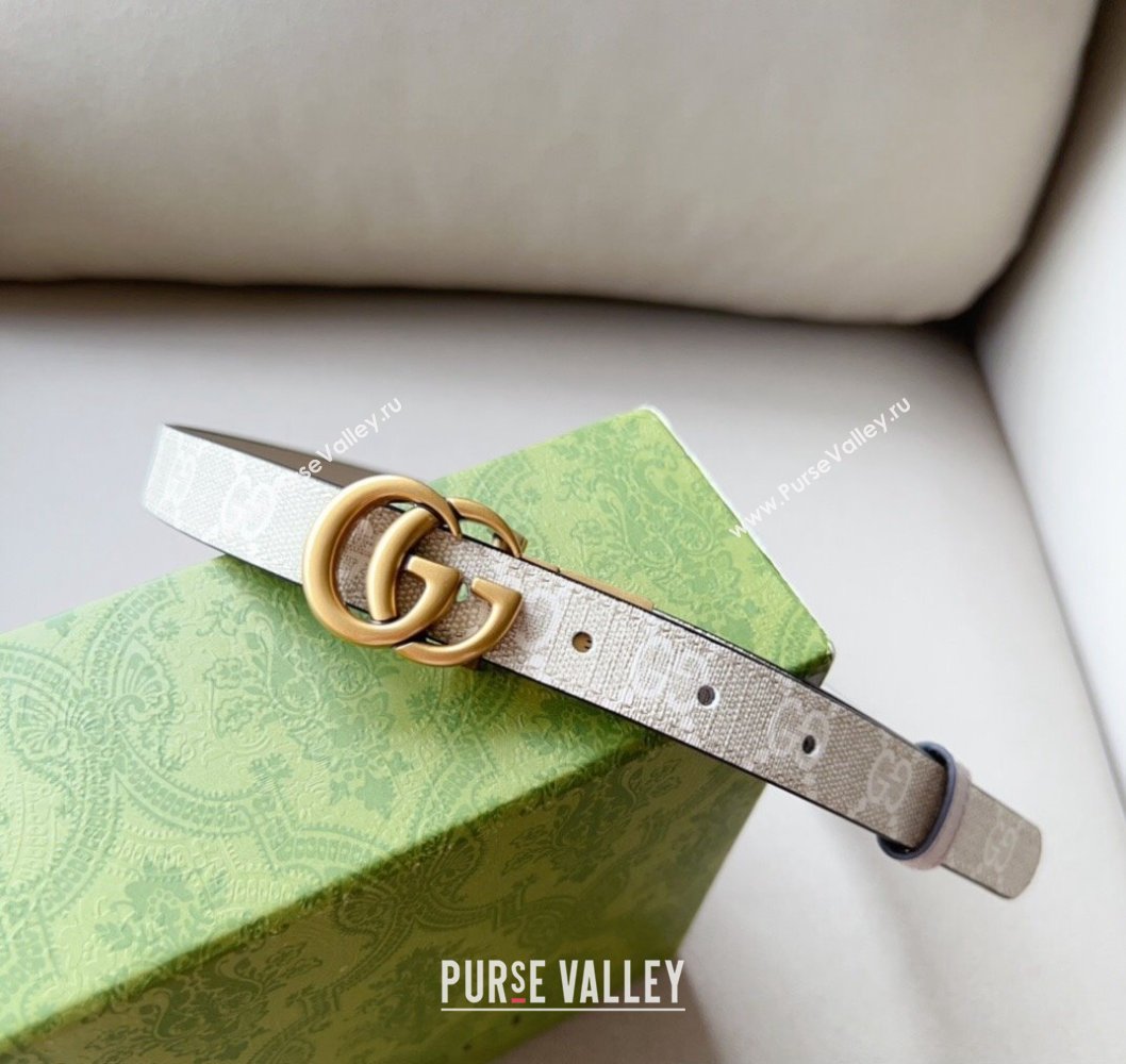 Gucci Width 2cm GG Marmont reversible thin belt 659418 GG Supreme canvas Beige (99belt-231228g28)