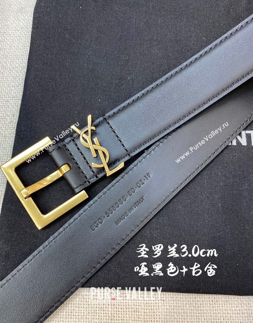 Saint Laurent Width 3cm cassandre belt with square buckle 634440 05 (99belt-231228y05)
