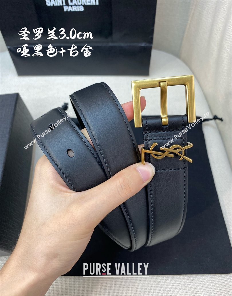 Saint Laurent Width 3cm cassandre belt with square buckle 634440 05 (99belt-231228y05)