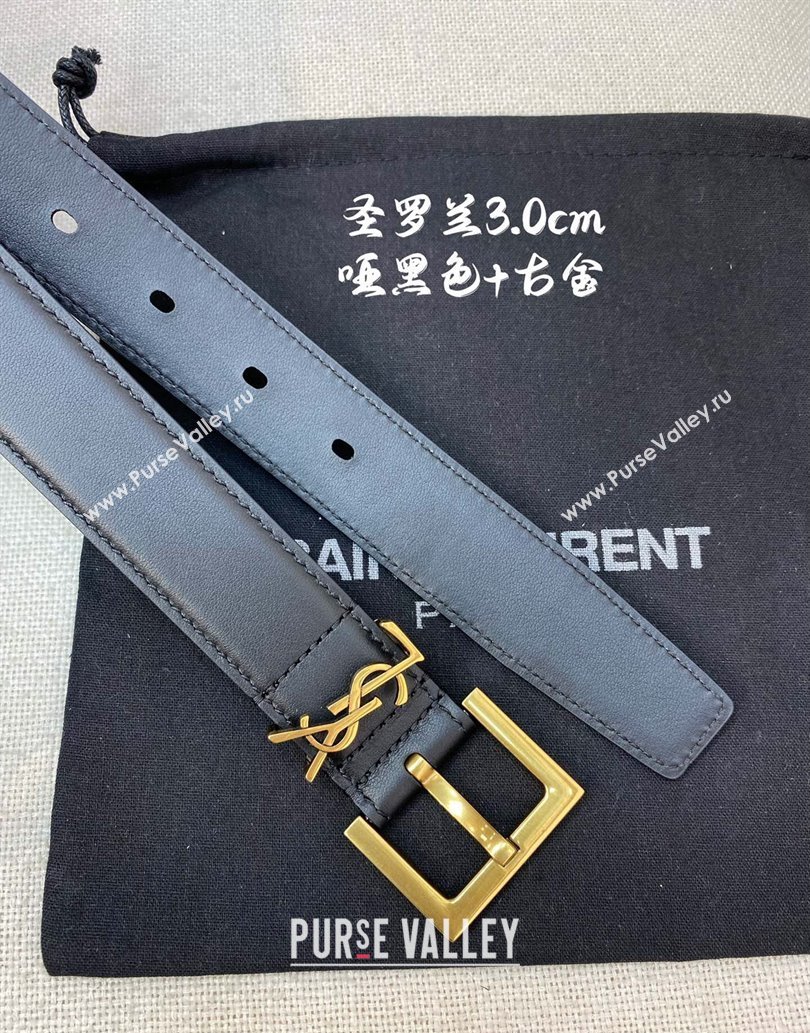 Saint Laurent Width 3cm cassandre belt with square buckle 634440 05 (99belt-231228y05)