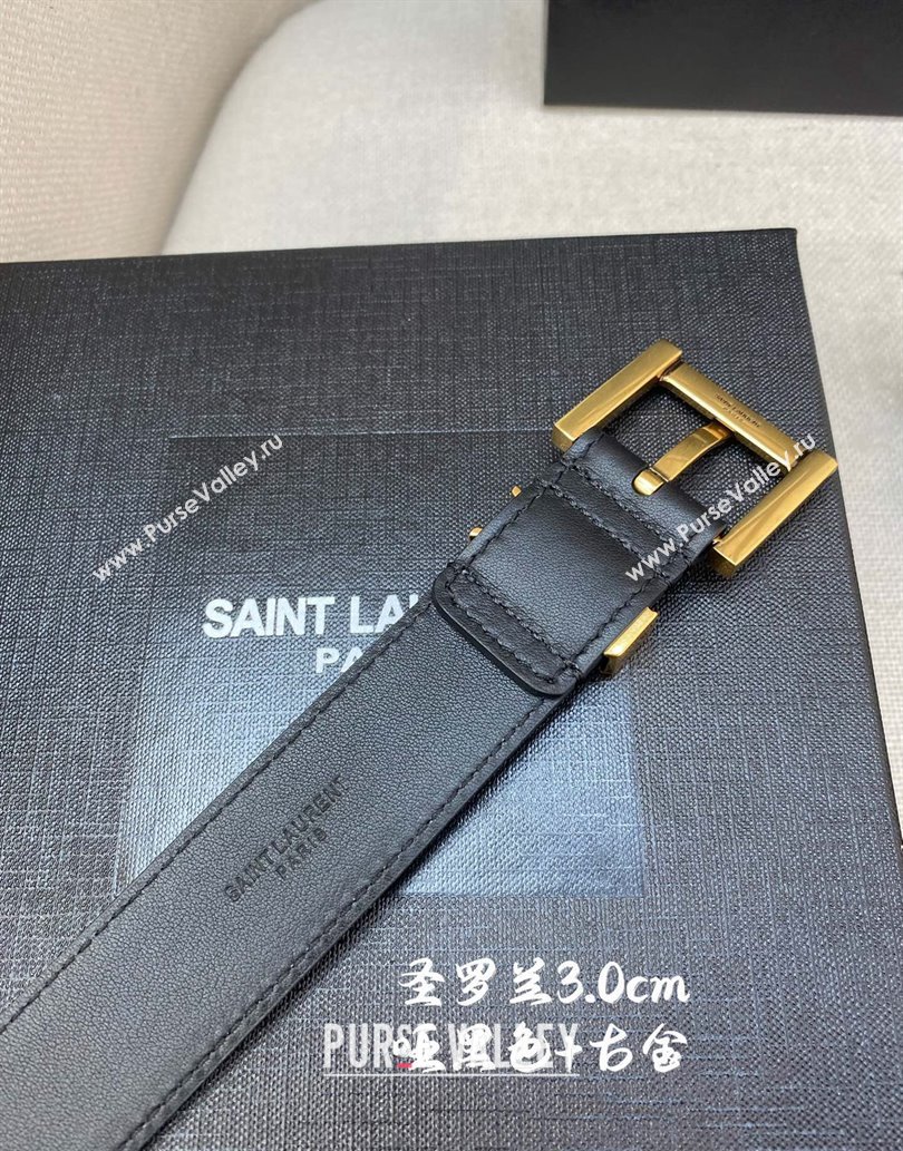 Saint Laurent Width 3cm cassandre belt with square buckle 634440 05 (99belt-231228y05)