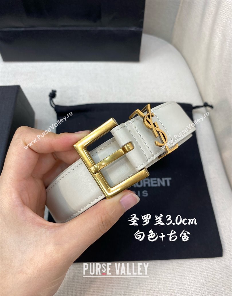 Saint Laurent Width 3cm cassandre belt with square buckle 634440 07 (99belt-231228y07)