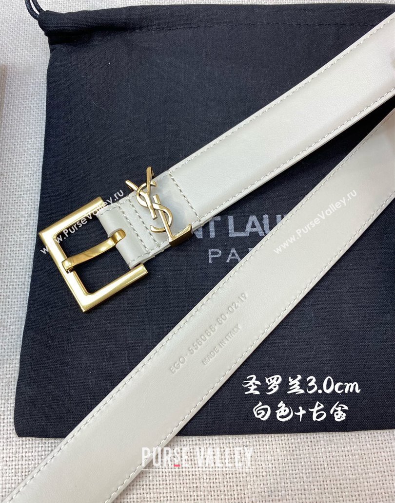 Saint Laurent Width 3cm cassandre belt with square buckle 634440 07 (99belt-231228y07)