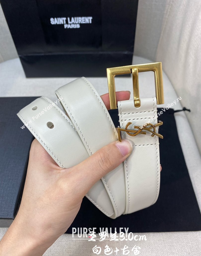 Saint Laurent Width 3cm cassandre belt with square buckle 634440 07 (99belt-231228y07)