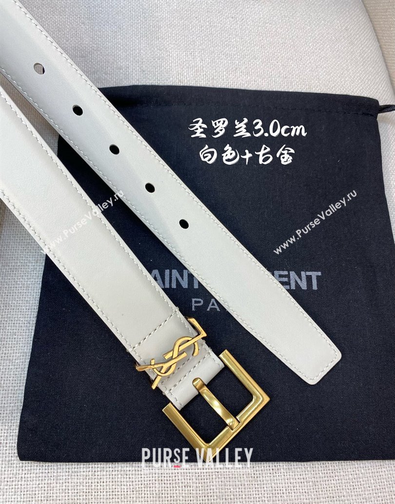 Saint Laurent Width 3cm cassandre belt with square buckle 634440 07 (99belt-231228y07)