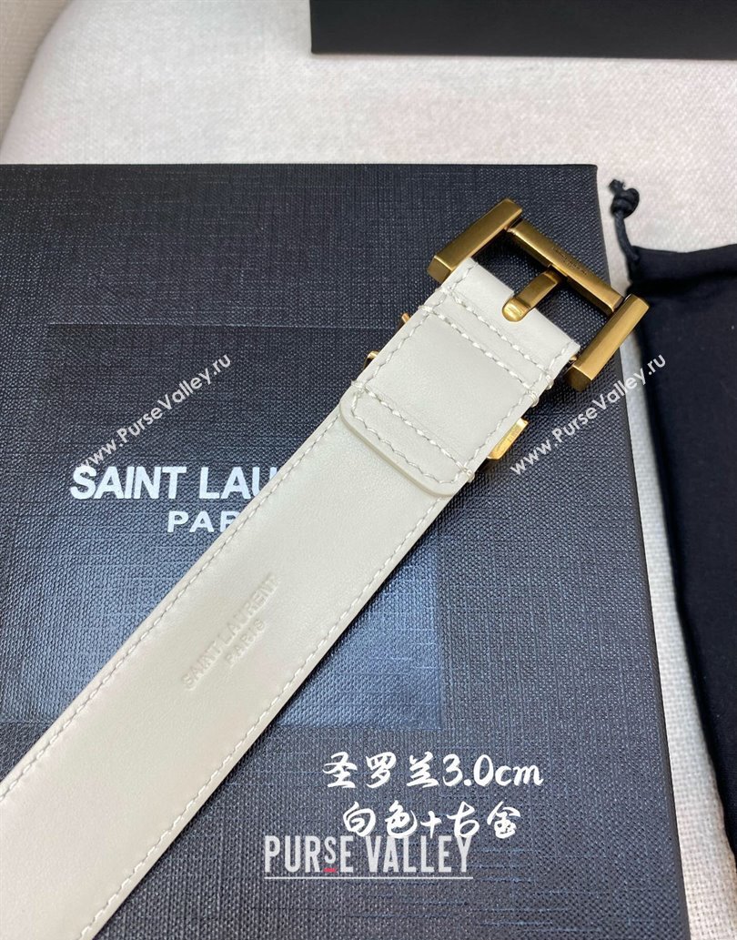 Saint Laurent Width 3cm cassandre belt with square buckle 634440 07 (99belt-231228y07)