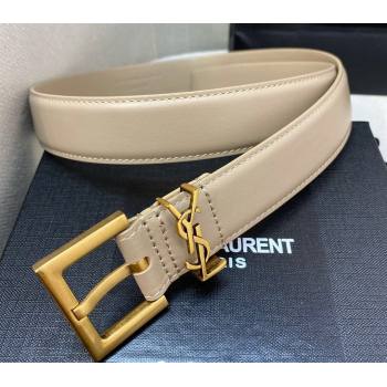 Saint Laurent Width 3cm cassandre belt with square buckle 634440 08 (99belt-231228y08)