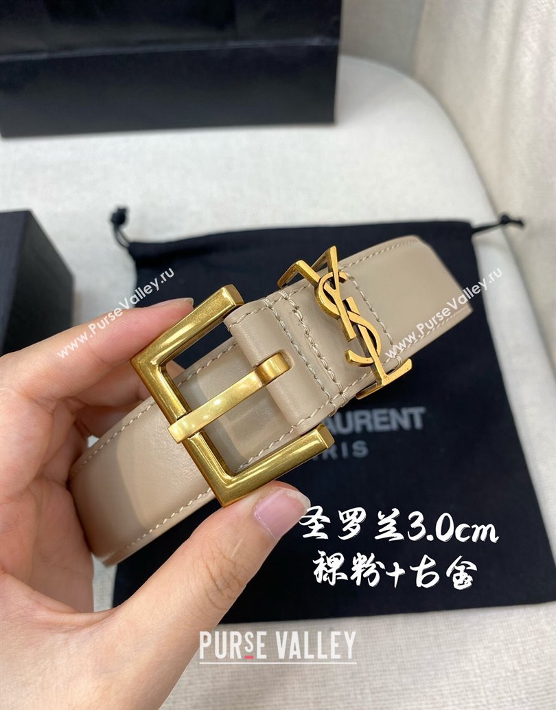 Saint Laurent Width 3cm cassandre belt with square buckle 634440 08 (99belt-231228y08)