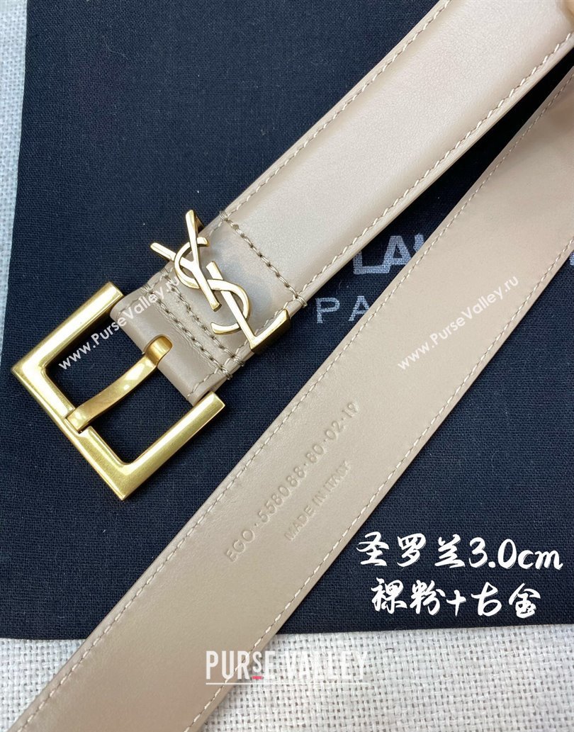 Saint Laurent Width 3cm cassandre belt with square buckle 634440 08 (99belt-231228y08)