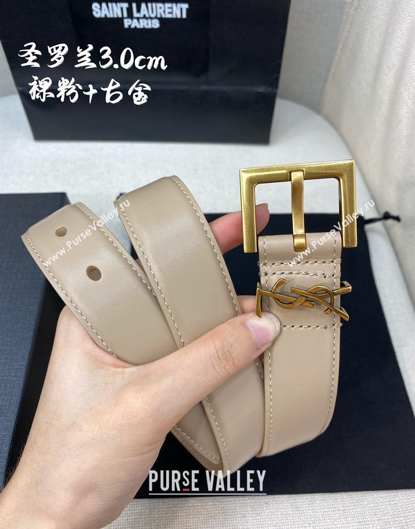 Saint Laurent Width 3cm cassandre belt with square buckle 634440 08 (99belt-231228y08)