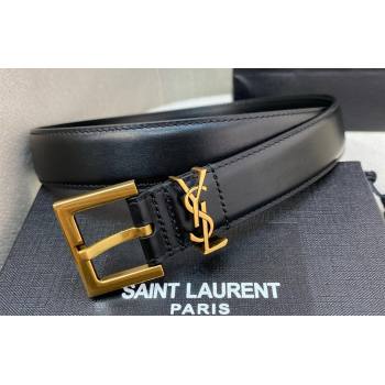 Saint Laurent Width 3cm cassandre belt with square buckle 634440 04 (99belt-231228y04)