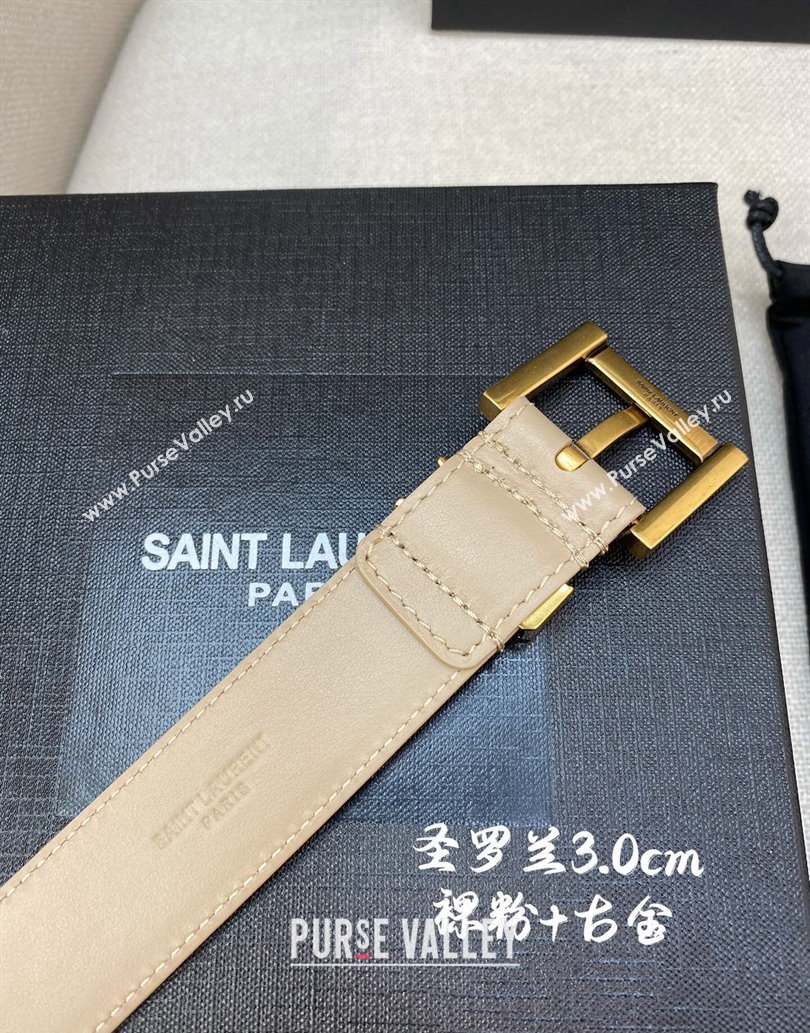 Saint Laurent Width 3cm cassandre belt with square buckle 634440 08 (99belt-231228y08)