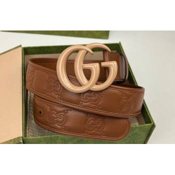 Gucci Width 4cm GG Marmont Matelasse wide belt 400593 Brown (99belt-231228g33)