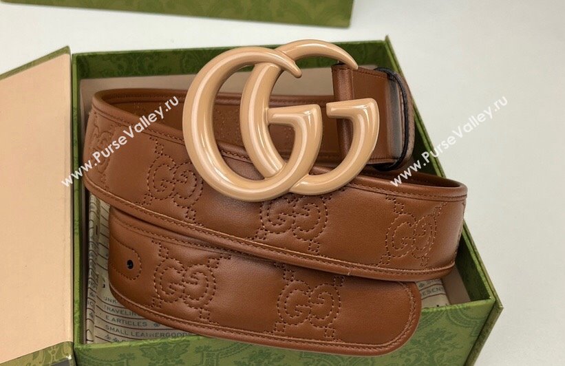 Gucci Width 4cm GG Marmont Matelasse wide belt 400593 Brown (99belt-231228g33)