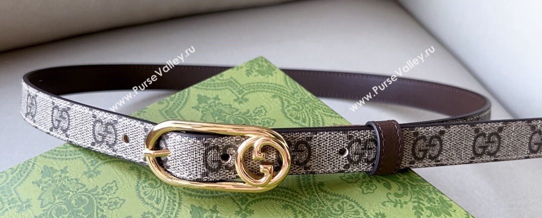 Gucci Width 2cm Thin belt with Round Interlocking G 760159 09 (99belt-231228p69)