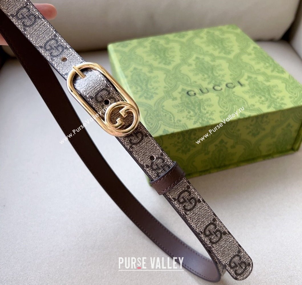Gucci Width 2cm Thin belt with Round Interlocking G 760159 09 (99belt-231228p69)