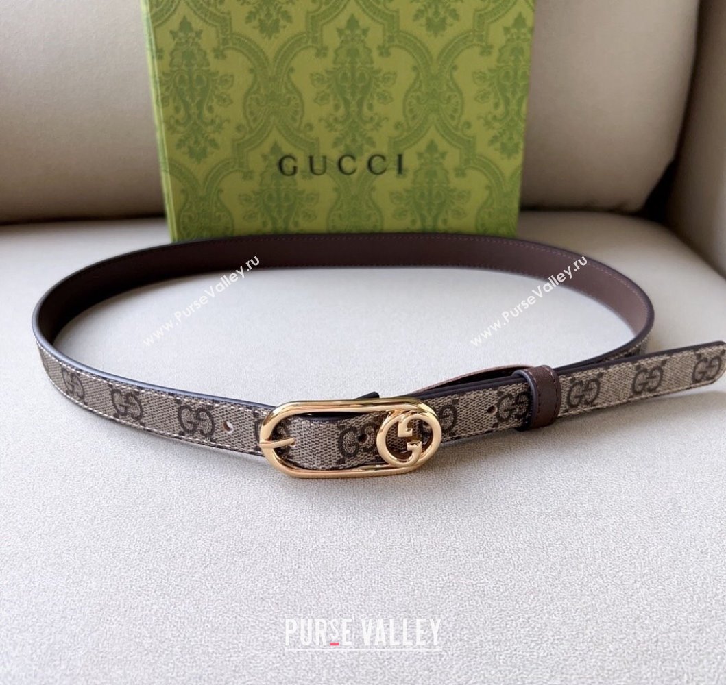 Gucci Width 2cm Thin belt with Round Interlocking G 760159 09 (99belt-231228p69)