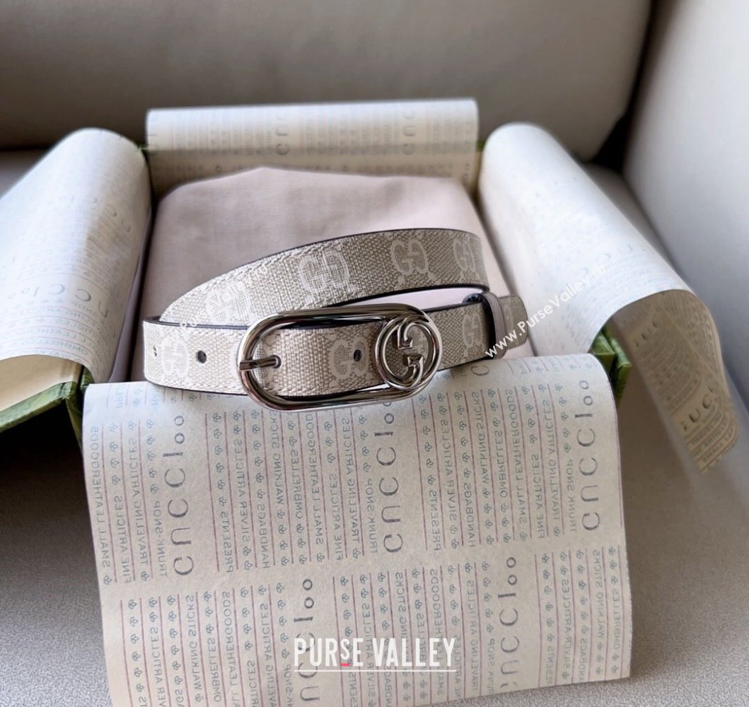 Gucci Width 2cm Thin belt with Round Interlocking G 760159 08 (99belt-231228p68)