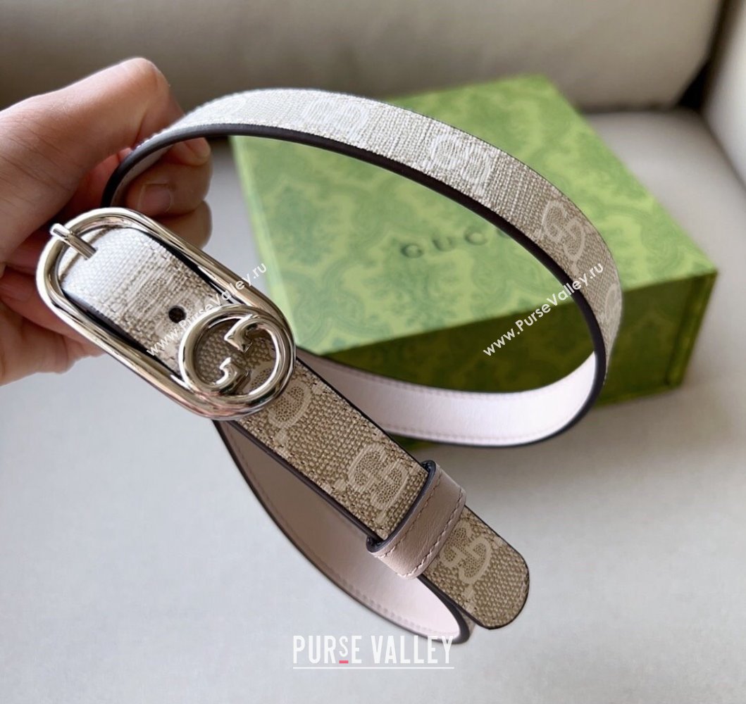 Gucci Width 2cm Thin belt with Round Interlocking G 760159 08 (99belt-231228p68)
