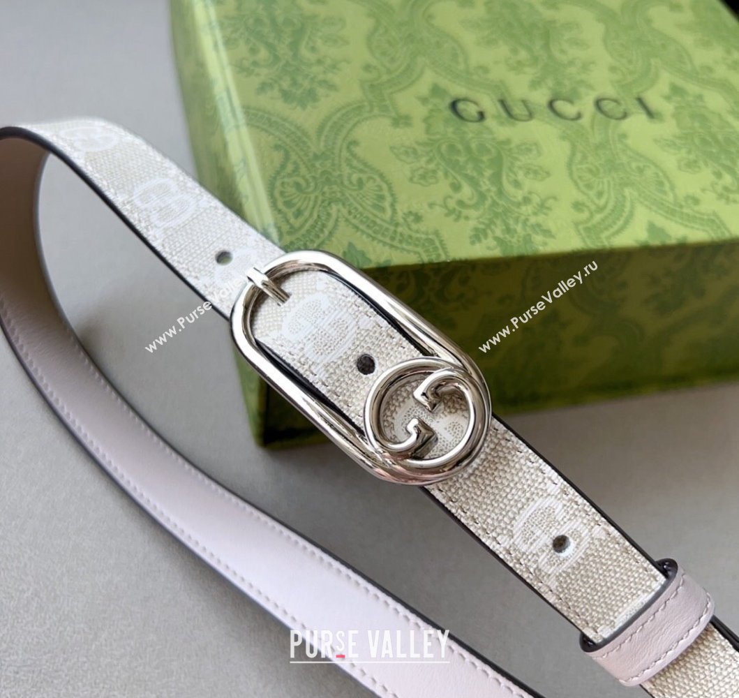 Gucci Width 2cm Thin belt with Round Interlocking G 760159 08 (99belt-231228p68)