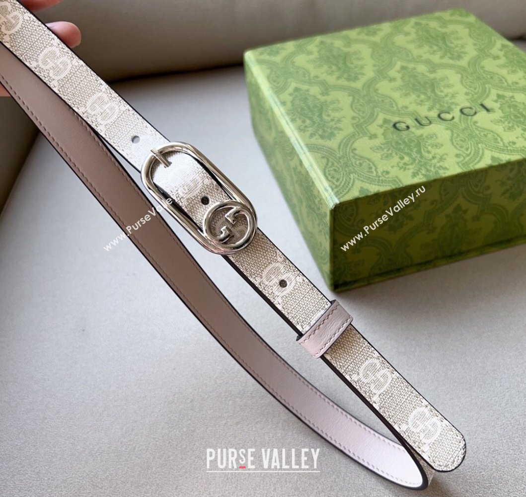 Gucci Width 2cm Thin belt with Round Interlocking G 760159 08 (99belt-231228p68)