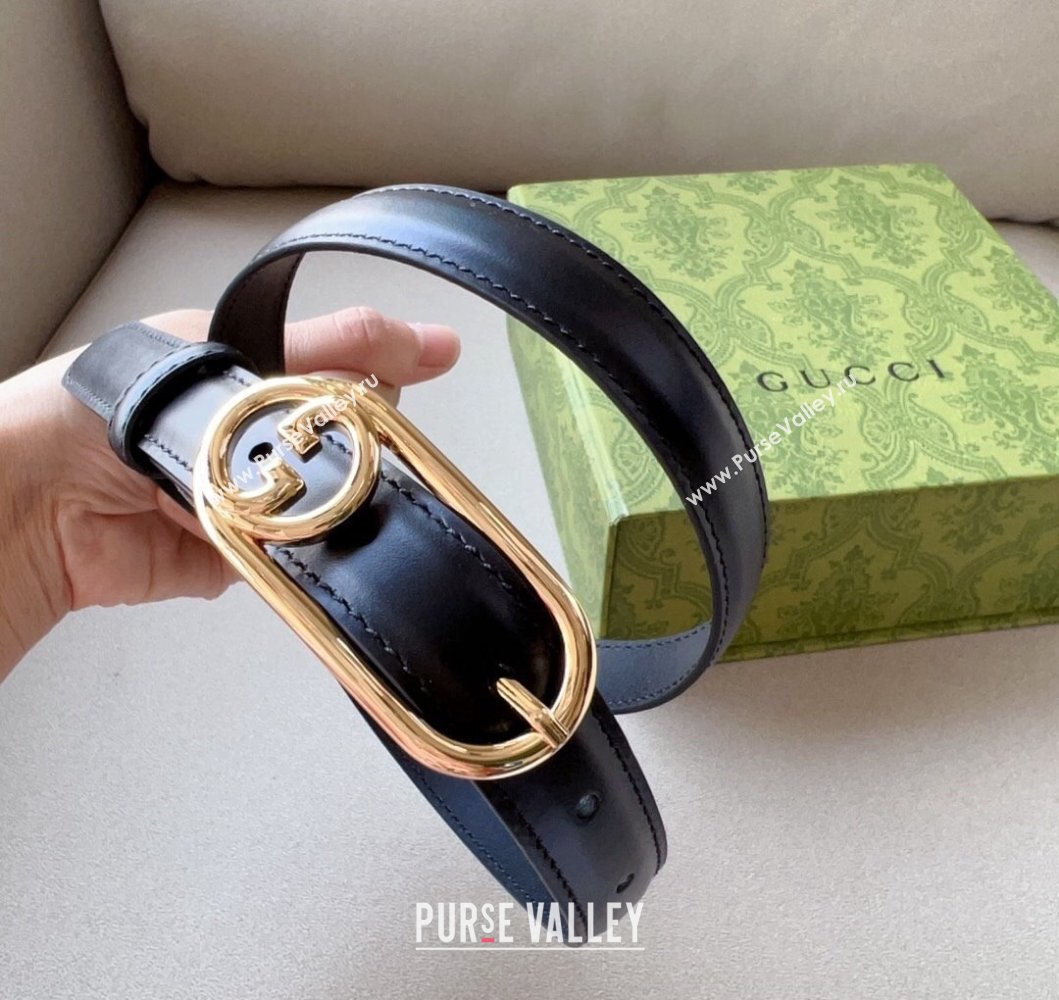 Gucci Width 2cm Thin belt with Round Interlocking G 760159 05 (99belt-231228p65)