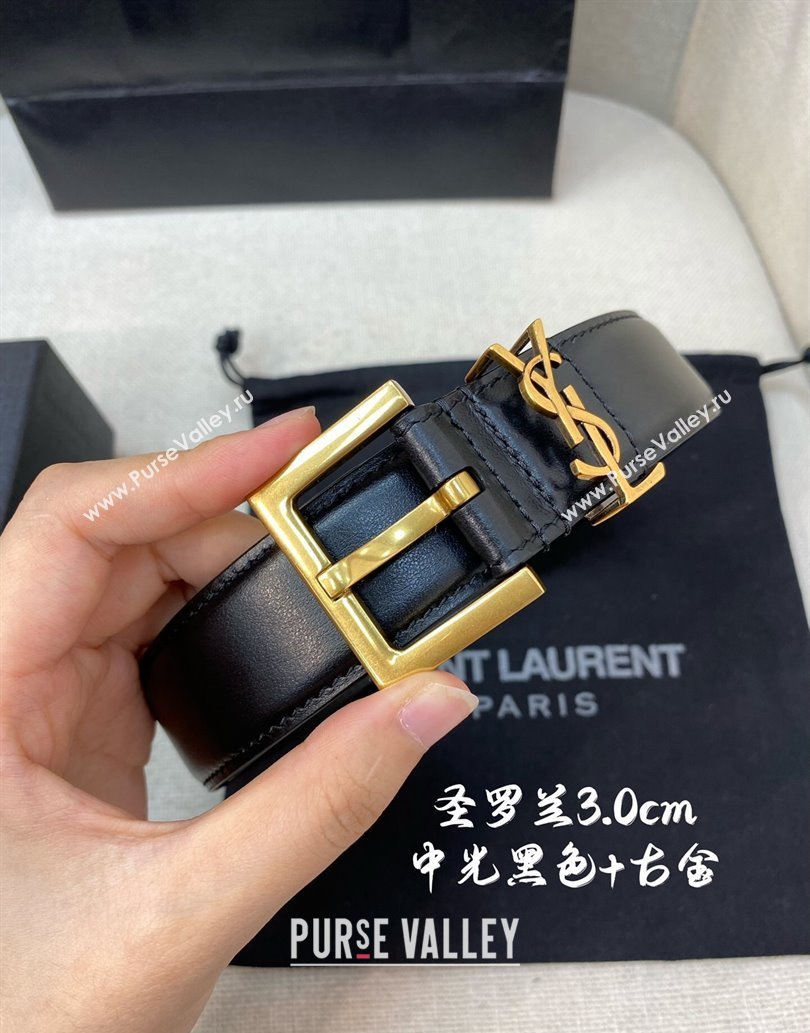 Saint Laurent Width 3cm cassandre belt with square buckle 634440 04 (99belt-231228y04)