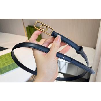 Gucci Width 1.5cm Thin belt with Interlocking G buckle 751556 Black/Gold (99belt-231228p55)