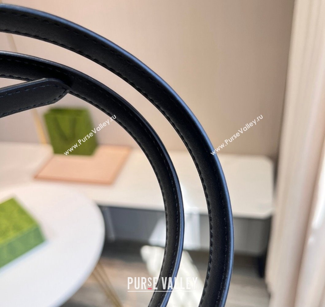 Gucci Width 1.5cm Thin belt with Interlocking G buckle 751556 Black/Gold (99belt-231228p55)