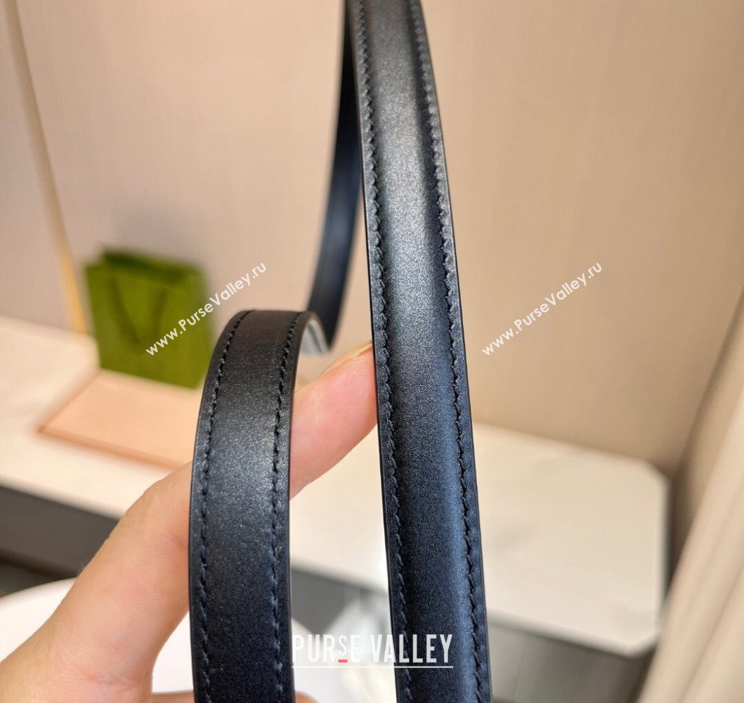 Gucci Width 1.5cm Thin belt with Interlocking G buckle 751556 Black/Gold (99belt-231228p55)