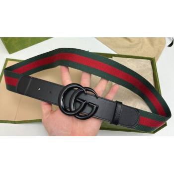 Gucci Width 3.8cm Double G buckle elastic Web belt 432707 01 (99belt-231228g21)
