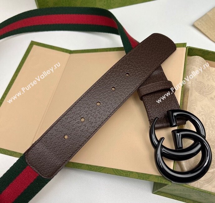 Gucci Width 3.8cm Double G buckle elastic Web belt 432707 04 (99belt-231228g24)