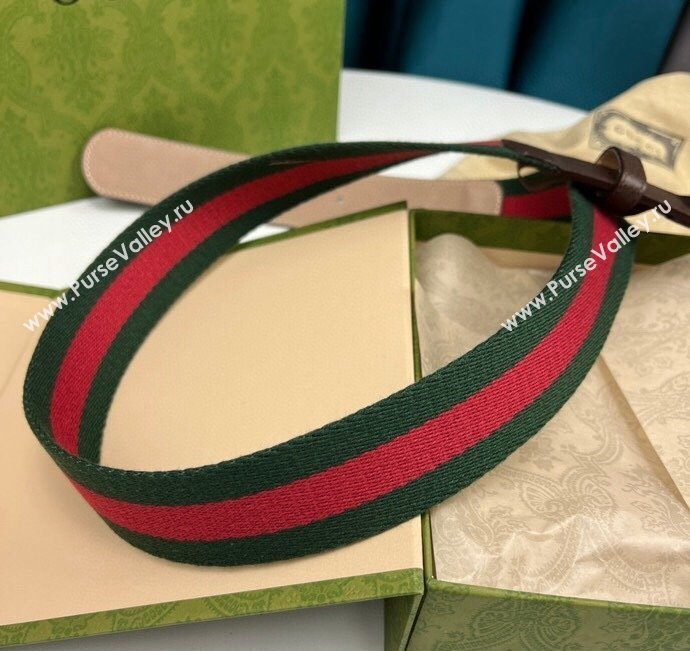 Gucci Width 3.8cm Double G buckle elastic Web belt 432707 04 (99belt-231228g24)